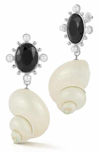 Shell Statement Drop Earrings