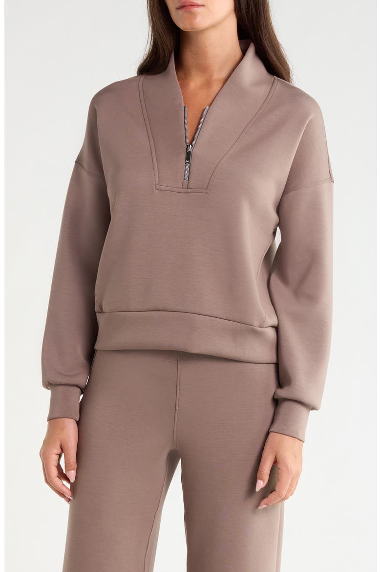 AirEssentials Shawl Collar Quarter Zip Sweatshirt, Main, color, IRONSTONE