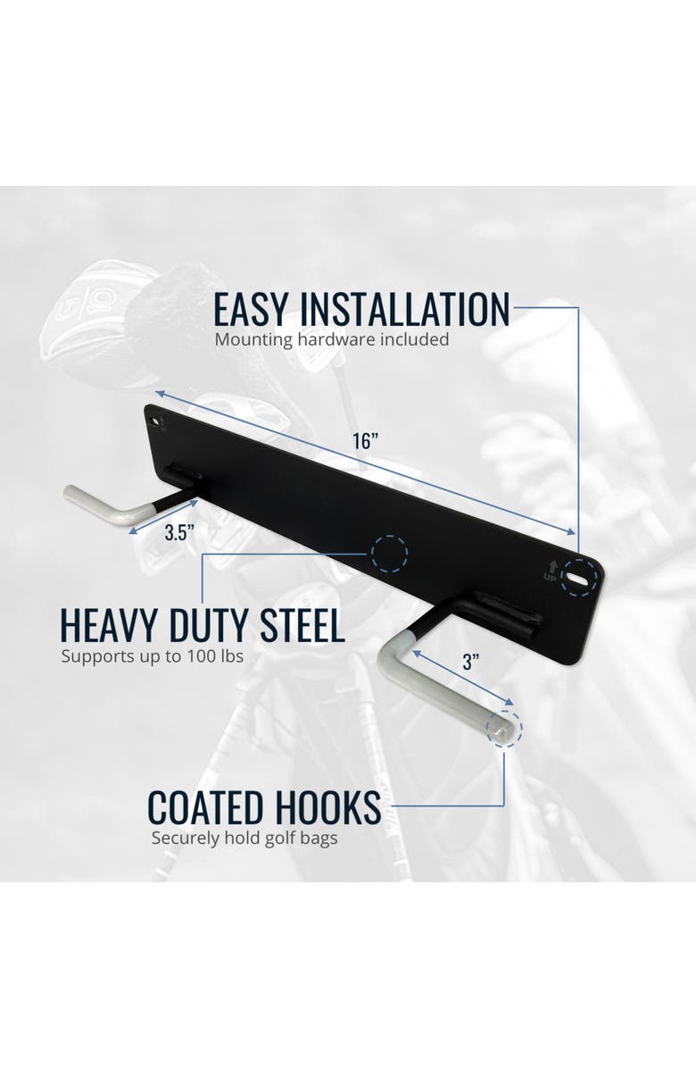 StoreYour Torrey Pines Golf Bag Storage Rack | Holds 2 Golf Bags, Alternate, color, Black