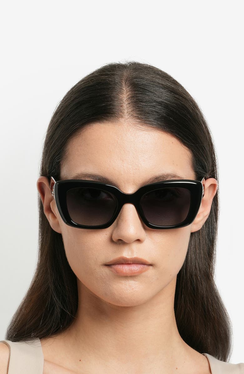 Kate Spade New York jenell 51mm gradient rectangular sunglasses, Alternate, color, Gold Black