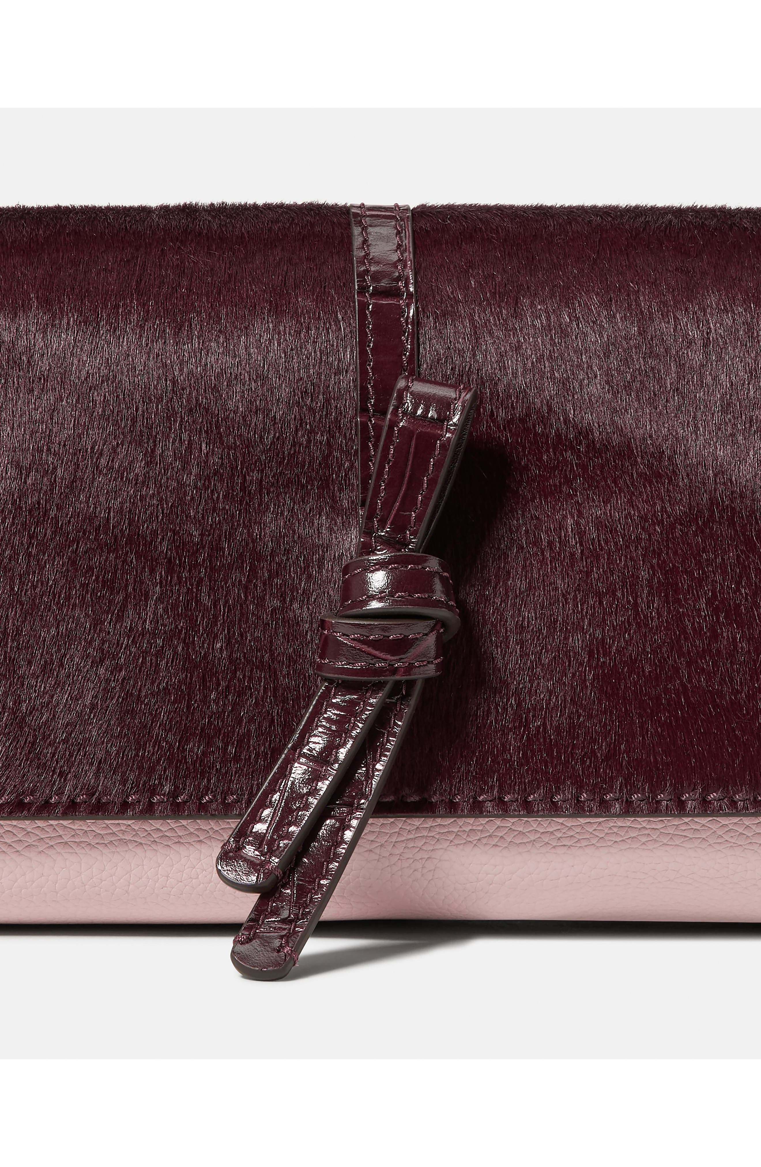 Loop Calf Hair Mixed Material Shoulder Bag, Alternate, color, BLACKBERRY JAM MULTI