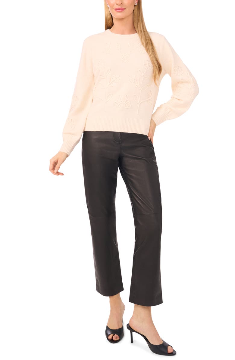 Ted Baker Embroidered Floral Sweater, Alternate, color, Ancient Ivory