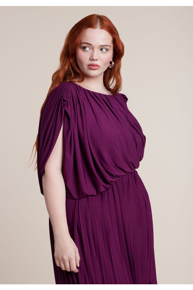 Asym Bodice Maxi Dress, Alternate, color, DARK PURPLE