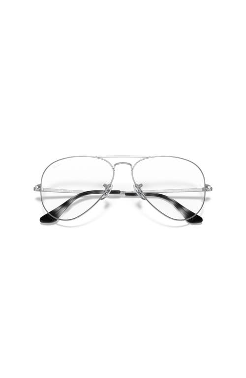 Ray Ban Ray-ban 55mm Pilot Optical Glasses In Metallic