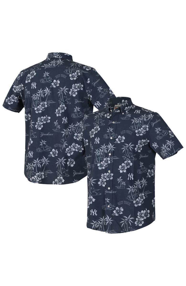 Reyn Spooner Men's Reyn Spooner  Navy New York Yankees Kekai Performance Button-Down Tri-Blend Top, Main, color, Navy