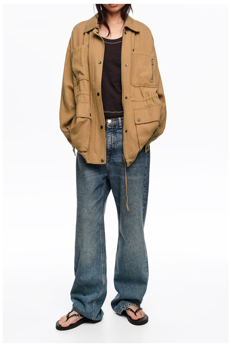 Jacket With Adjustable Waist, Main, color, CAMEL