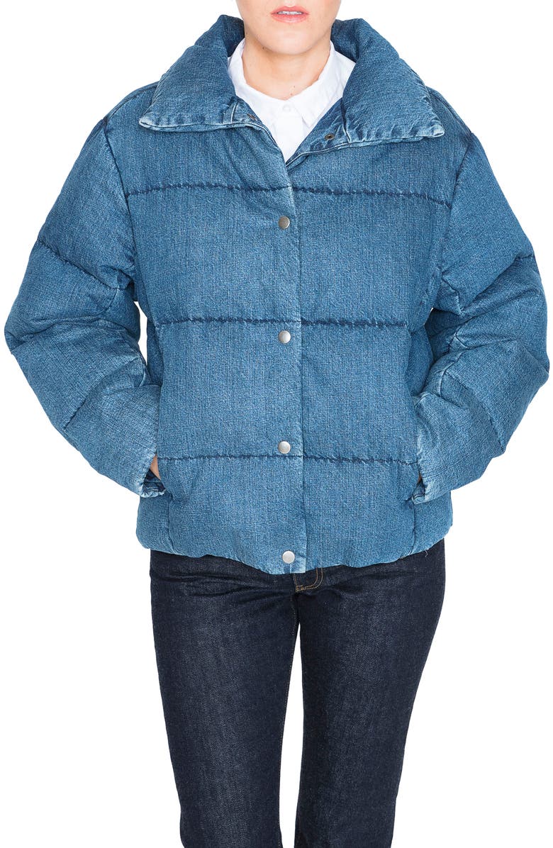 PRPS Denim Down Puffer Jacket, Main, color, 