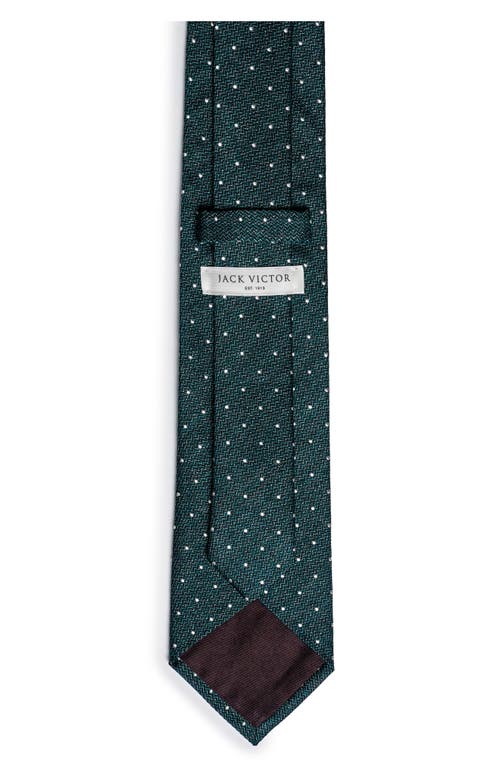 Jack Victor Cotton Blend Tie In Green
