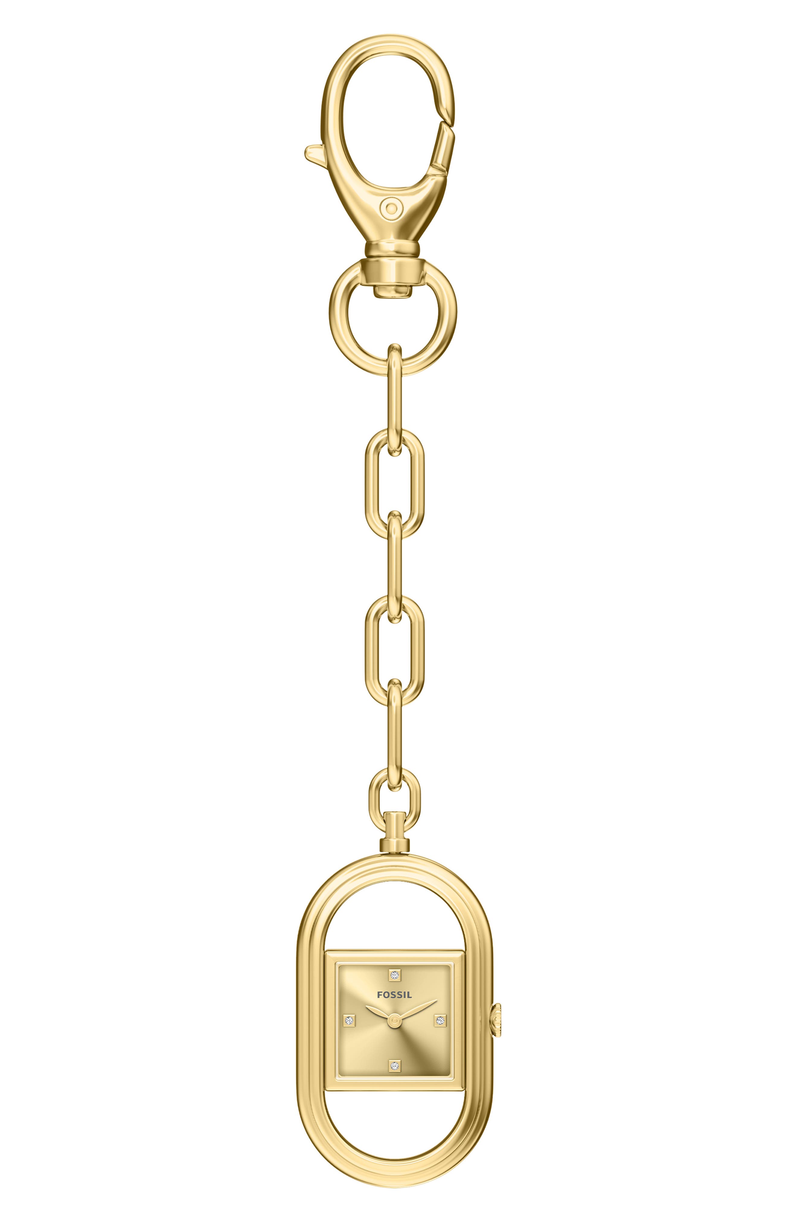 Fossil Watch Bag Charm, Alternate, color, Gold