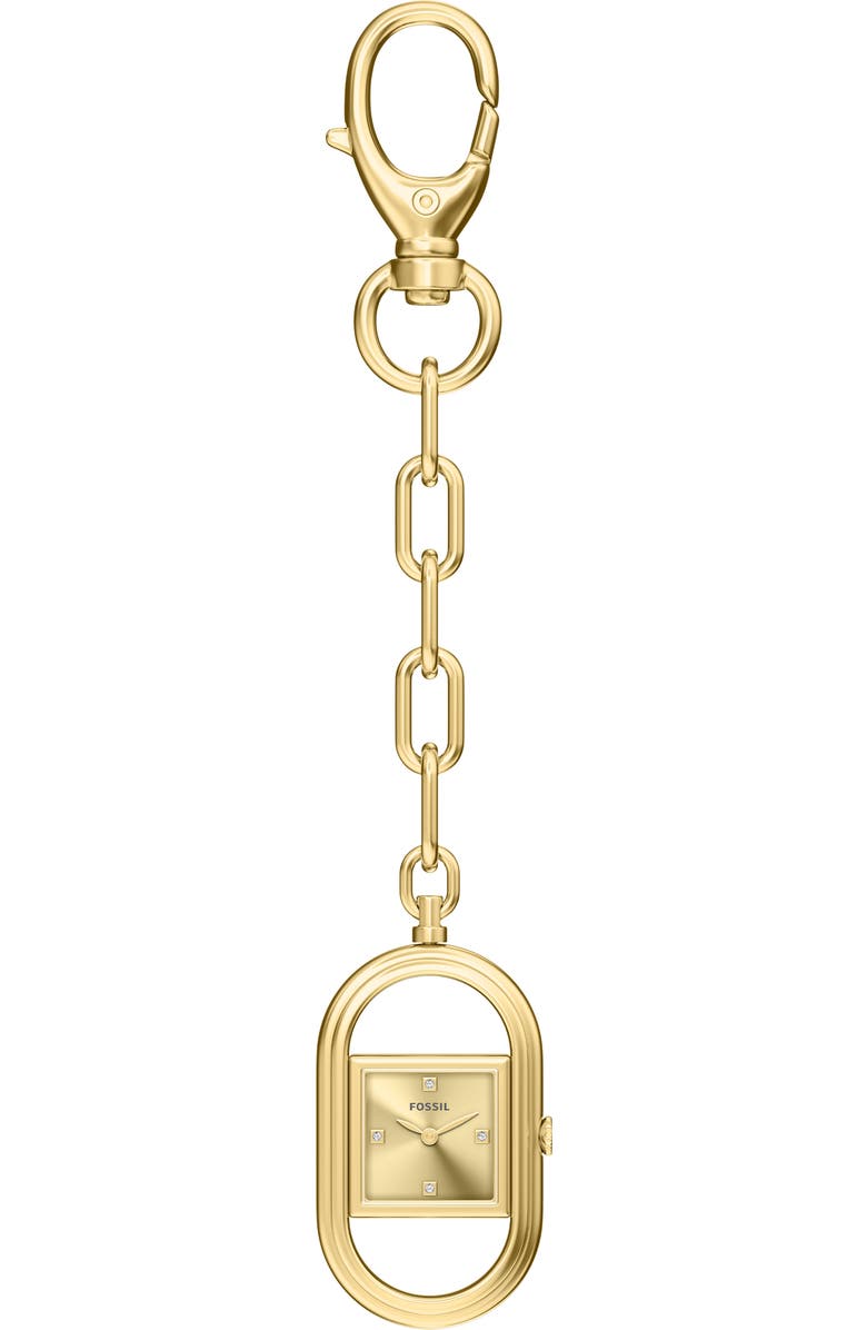 Fossil Watch Bag Charm, Alternate, color, Gold