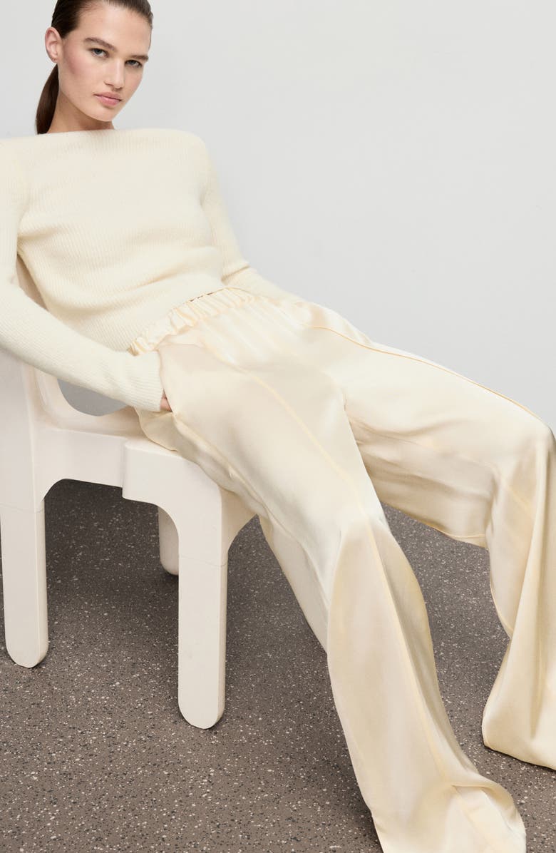 MANGO Boat Neck Rib Sweater, Alternate, color, Off White