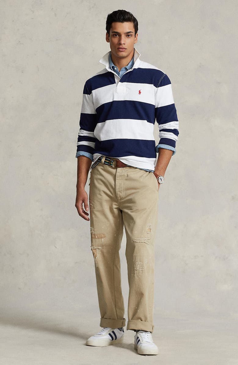 Polo Ralph Lauren Classic Fit Rugby Stripe Long Sleeve Polo, Alternate, color, 