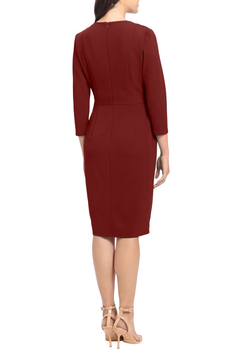 Side Tab Sheath Dress, Alternate, color, WINE