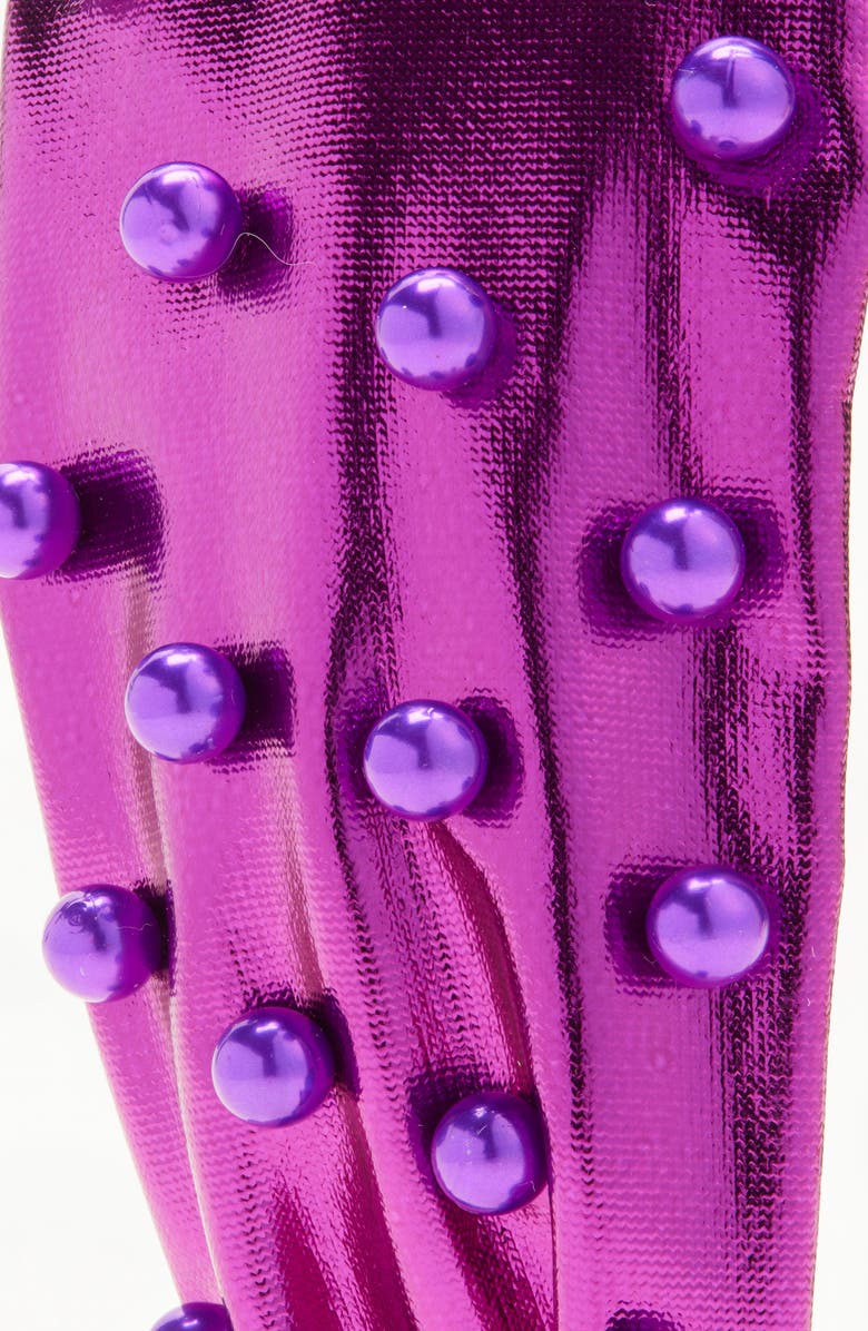 Cara Kids' Faux Pearl Knotted Headband, Alternate, color, Purple