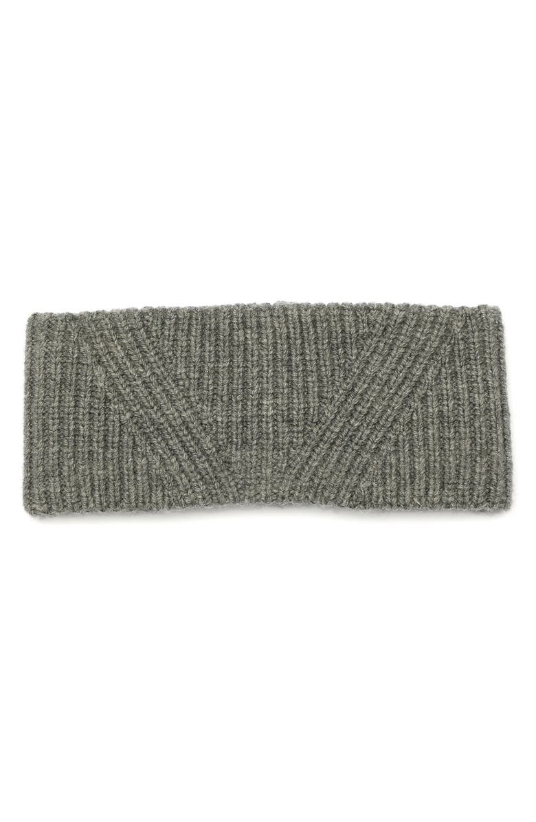 AllSaints Travelling Wool Blend Rib Headband, Alternate, color, Grey Marl