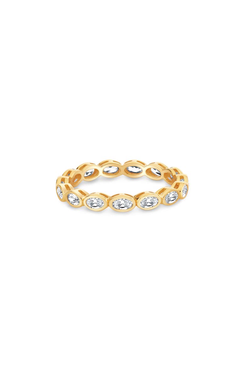 Oval Cut Cubic Zirconia Eternity Ring, Alternate, color, 18KT YELLOW GOLD / CLEAR STONE