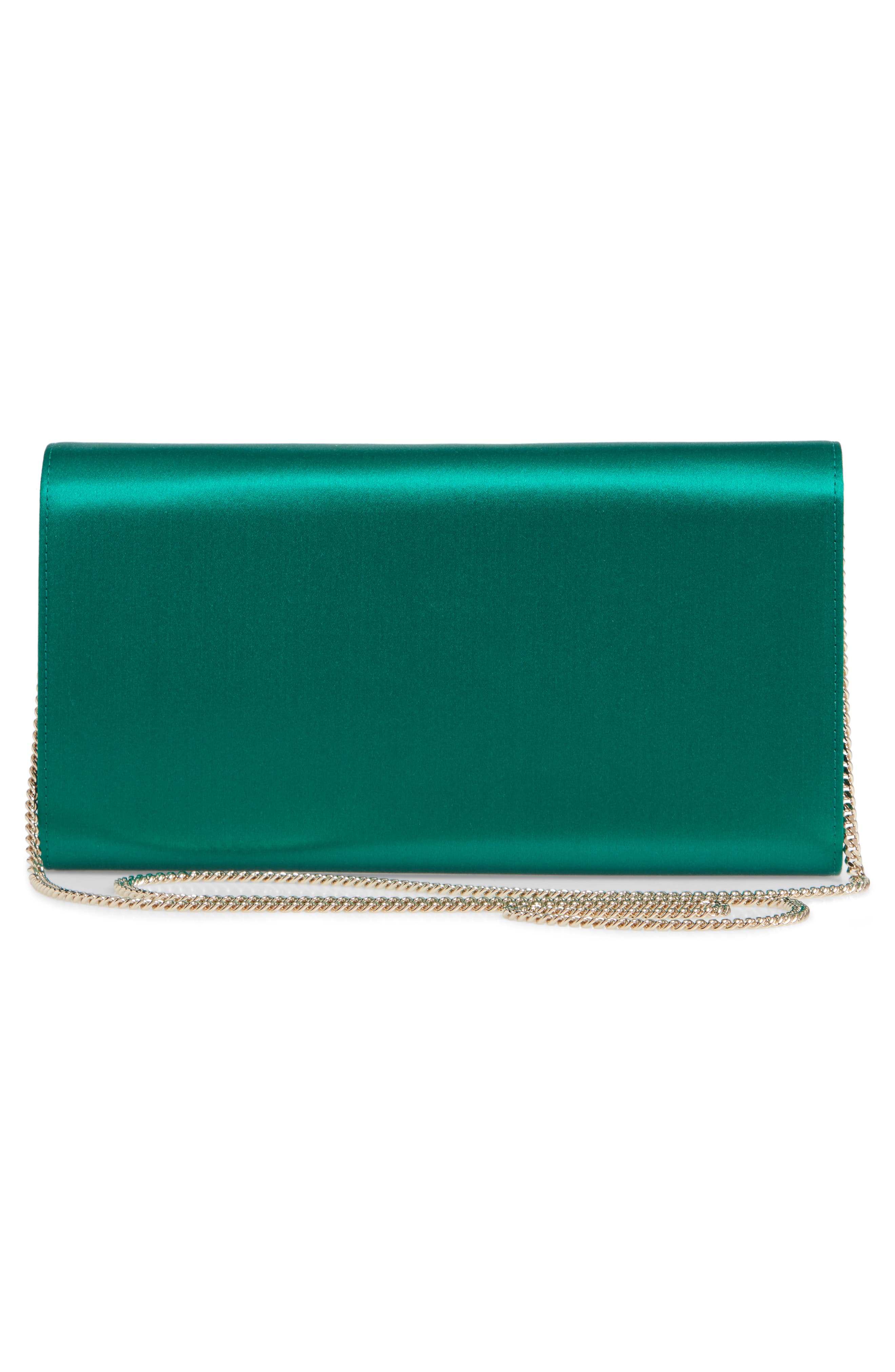 Flower Buckle Satin Clutch, Alternate, color, GRANITA