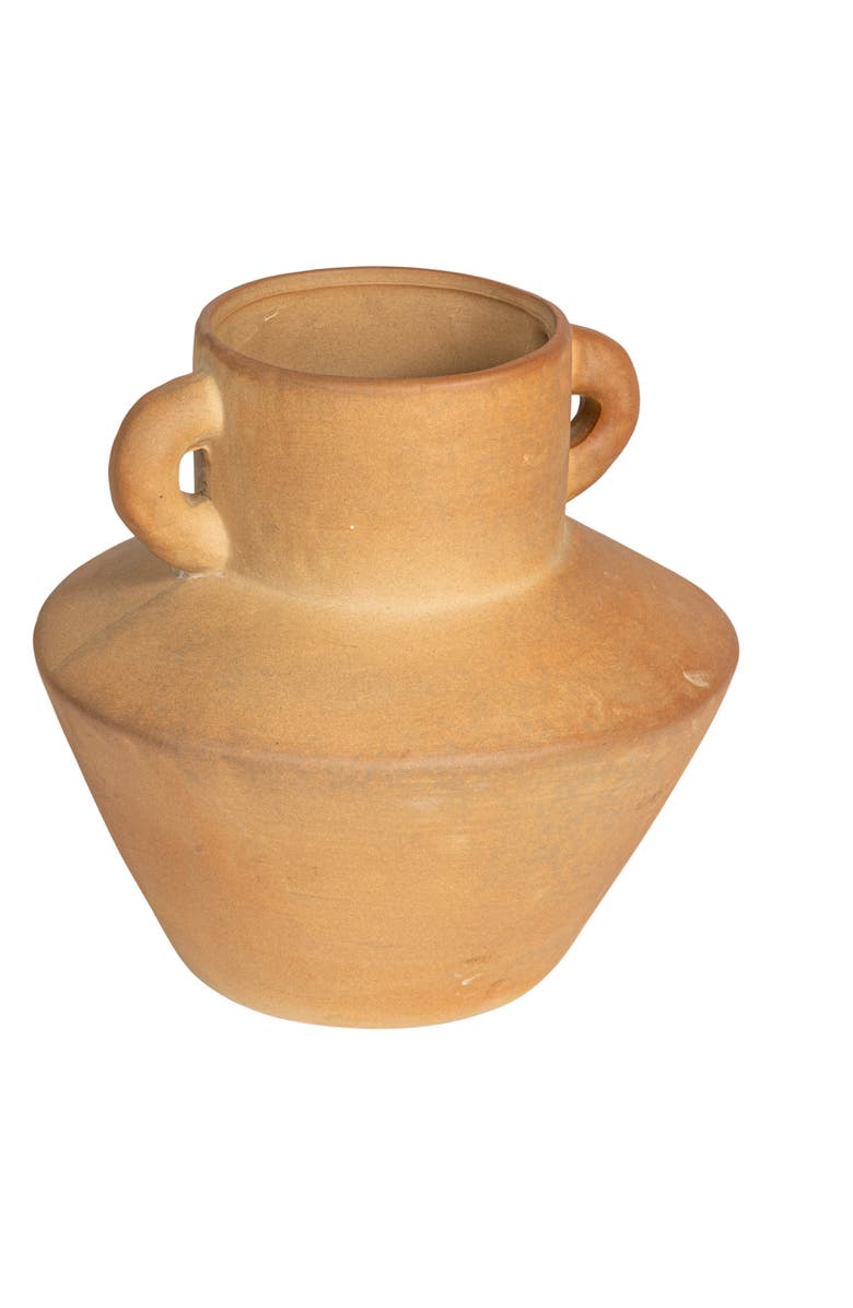 Storied Home Vase with Reactive Glaze Finish, Main, color, Orange