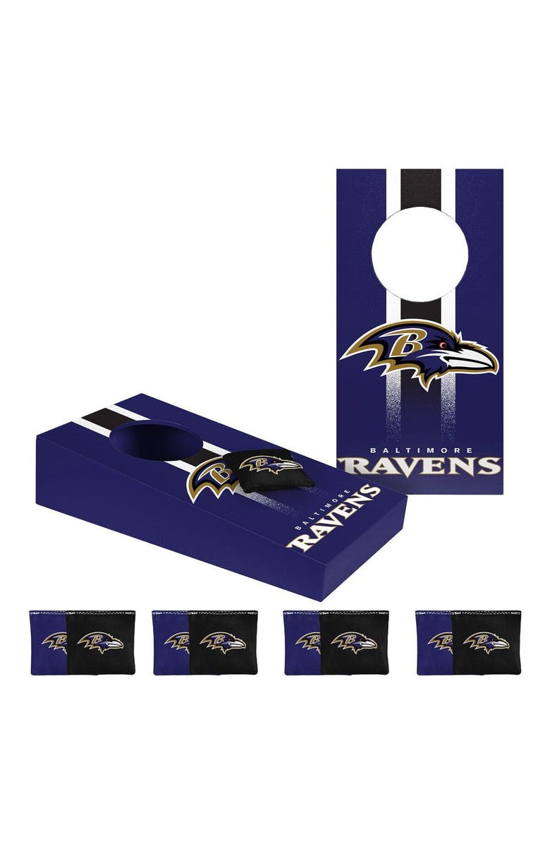 FOCO Baltimore Ravens Tabletop Cornhole Set, Main, color, 