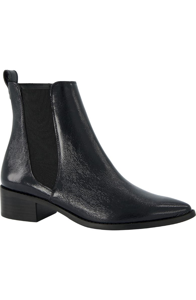Paul Green Celina Pointed Toe Bootie, Main, color, Black Crinkled Patent