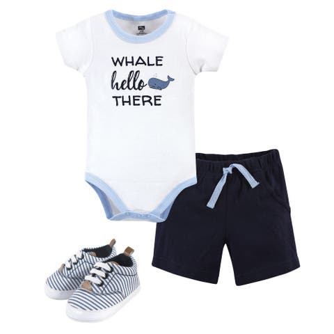 Cotton Bodysuit, Shorts and Shoe Set (Baby)