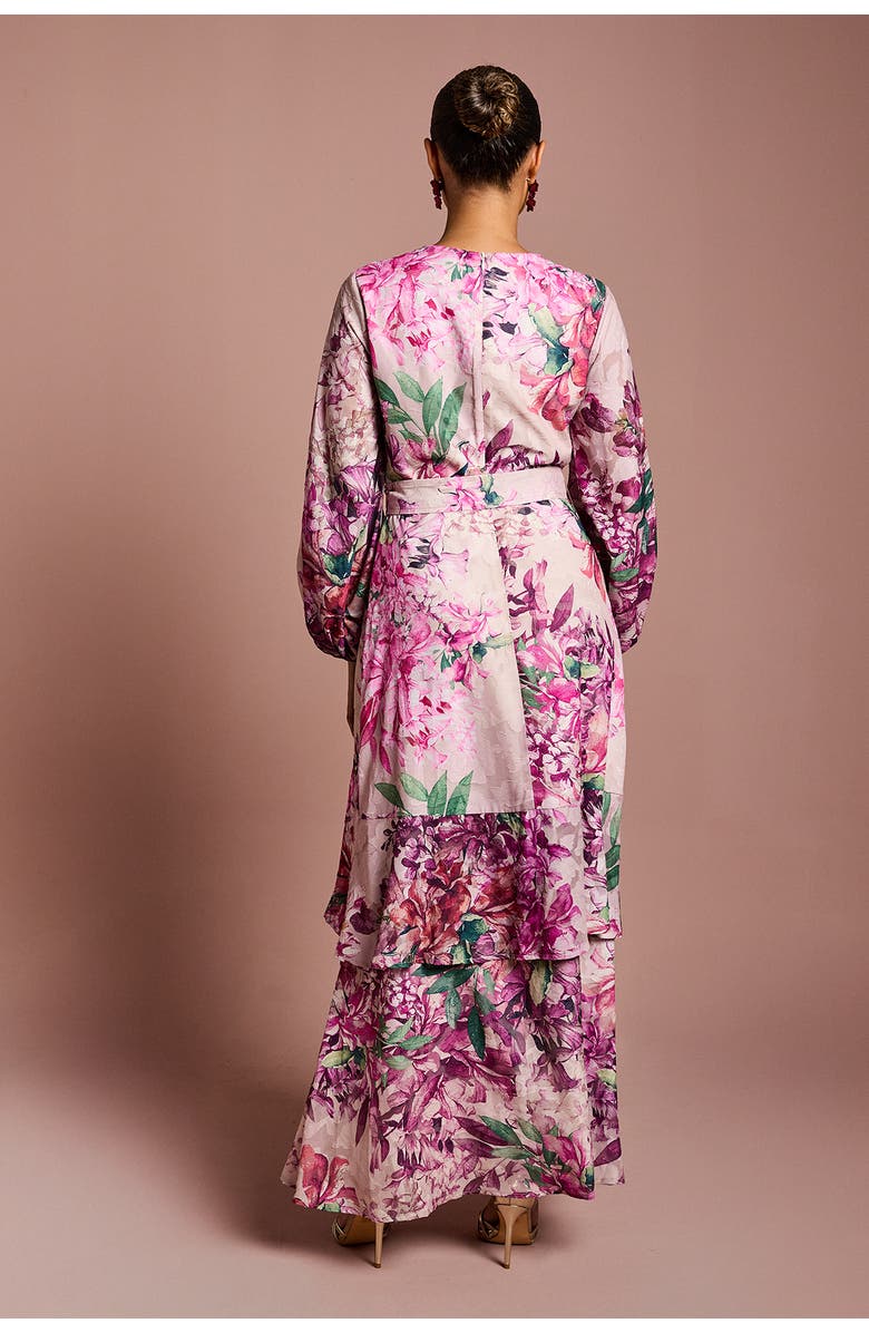Coast Floral Print Chiffon Belted Midaxi Dress, Alternate, color, Pink