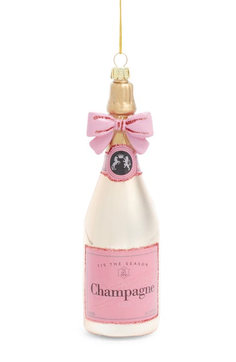 Champagne Bottle Glass Ornament