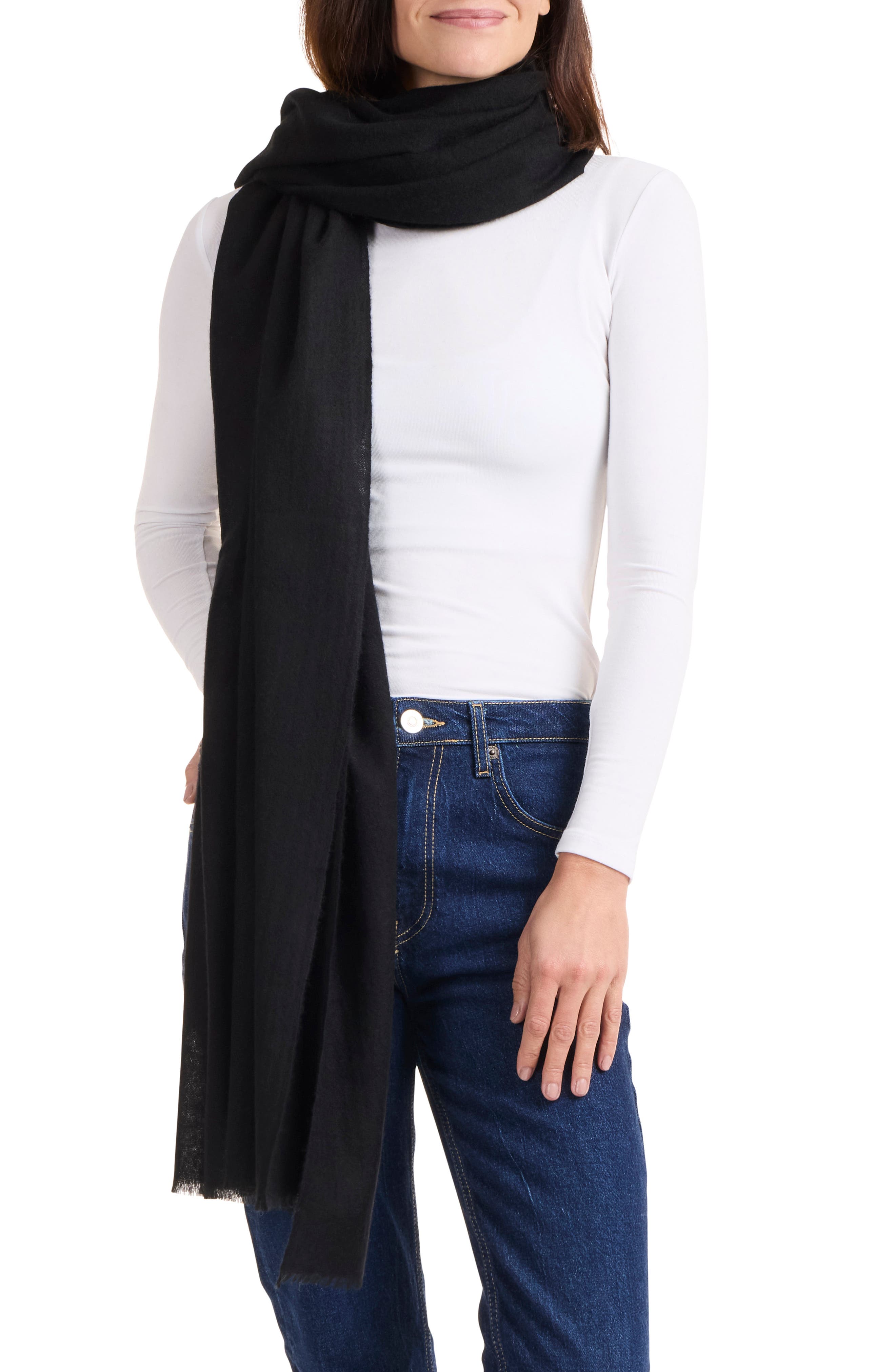 Amicale Cashmere Solid Wrap