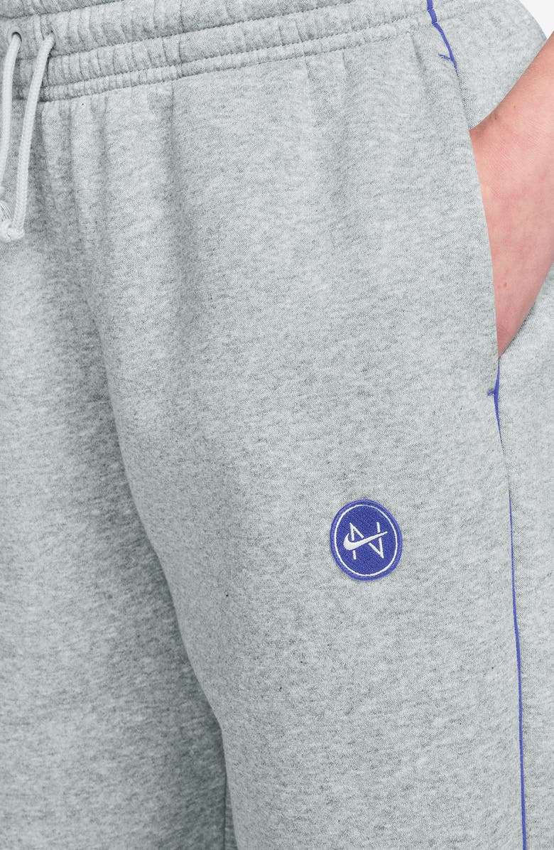 Nike Brushed Fleece Wide Leg Sweatpants, Alternate, color, Pure Platinum/ Htr/ Lapis