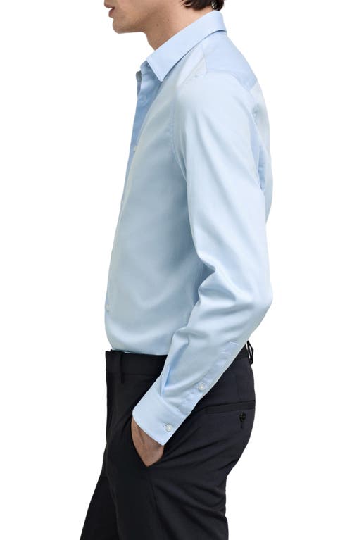 Mango Slim Fit Stretch Poplin Button-up Shirt In Sky Blue