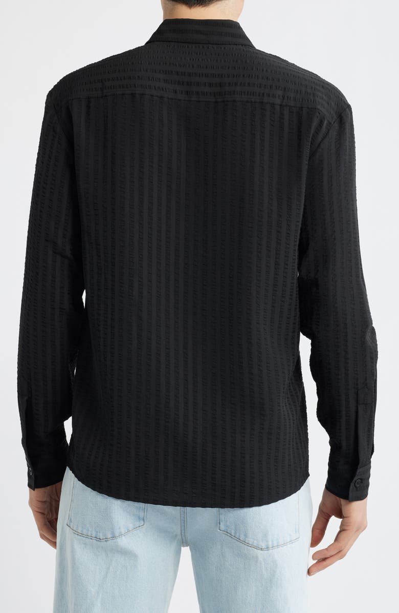 KROST Jordan Seersucker Stripe Button-Up Shirt, Alternate, color, Black