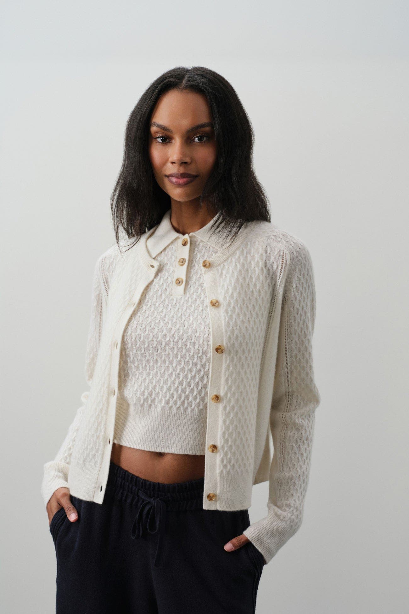 Beatrice Cashmere Cableknit Cardigan - image 2