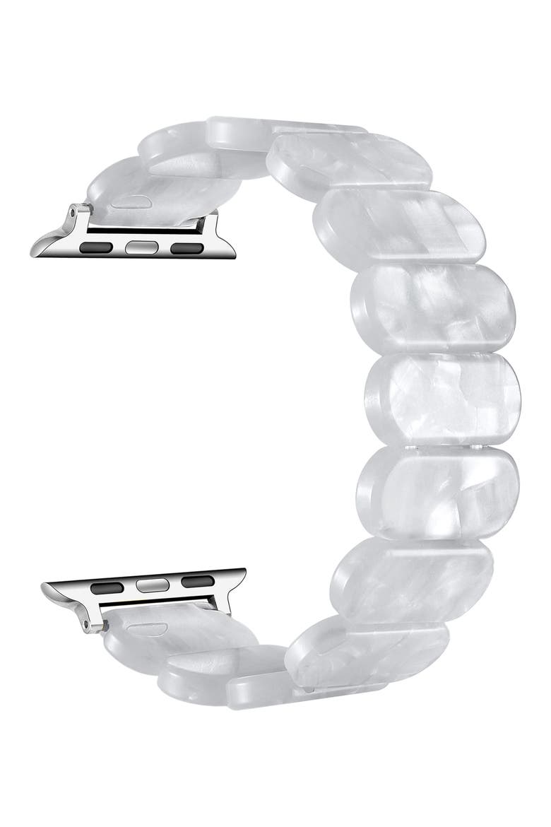 Reese Resin Elastic Apple Watch® Watchband, Alternate, color, WHITE