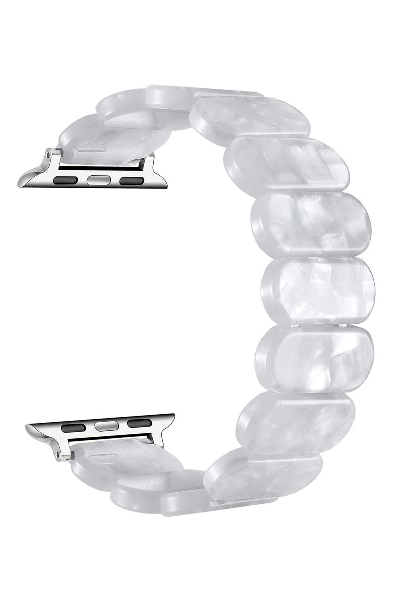 The Posh Tech Reese Resin Elastic Apple Watch<sup>®</sup> Watchband, Alternate, color, White Tortoise