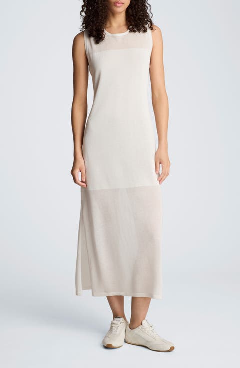 Semisheer Sleeveless Knit Dress