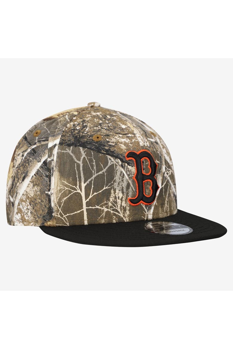 Men's New Era Camo Boston Red Sox Realtree Orange Pop 9FIFTY Snapback Hat, Alternate, color, Camo