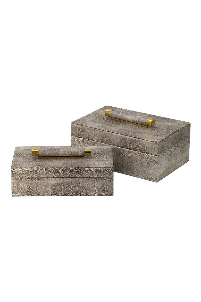 Mamba Stingray Embossed Box - Set of 2, Main, color, GREY/ GOLD