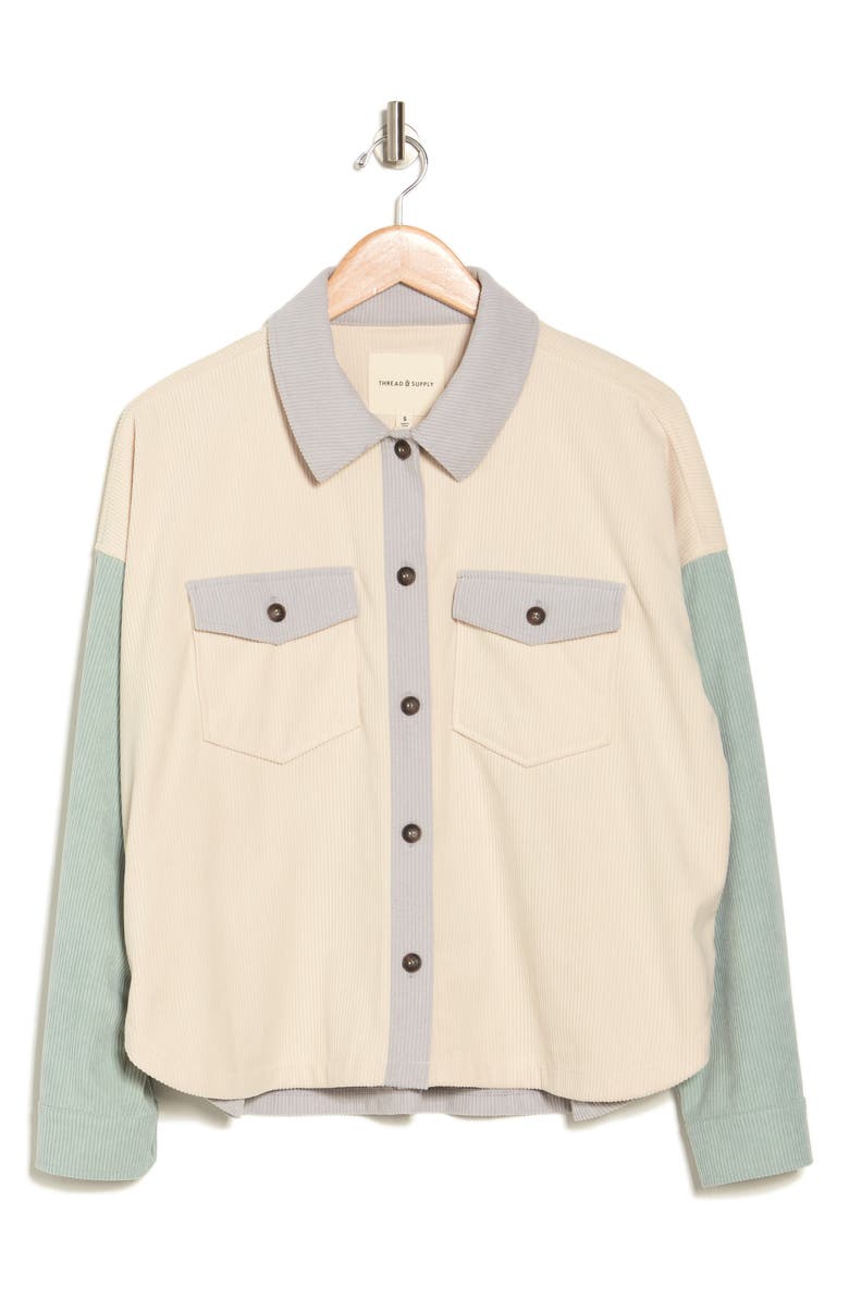 Thread & Supply Colorblock Corduroy Shirt Jacket, Alternate, color, 