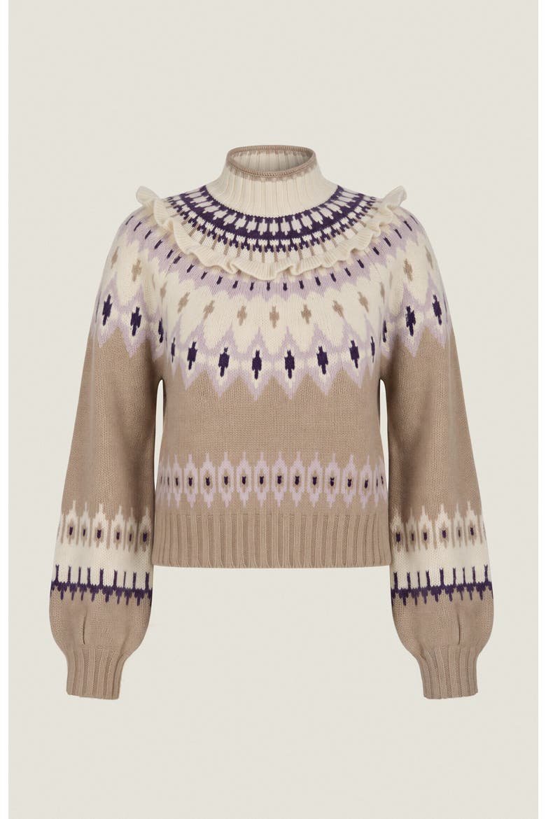 Allie Fair Isle Sweater, Alternate, color, Cedar Fair Isle