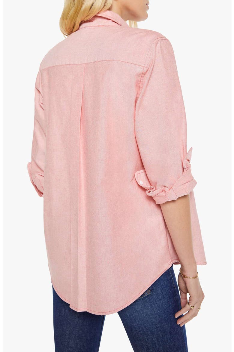 The Bestie Cotton Button-Up Shirt, Alternate, color, RED