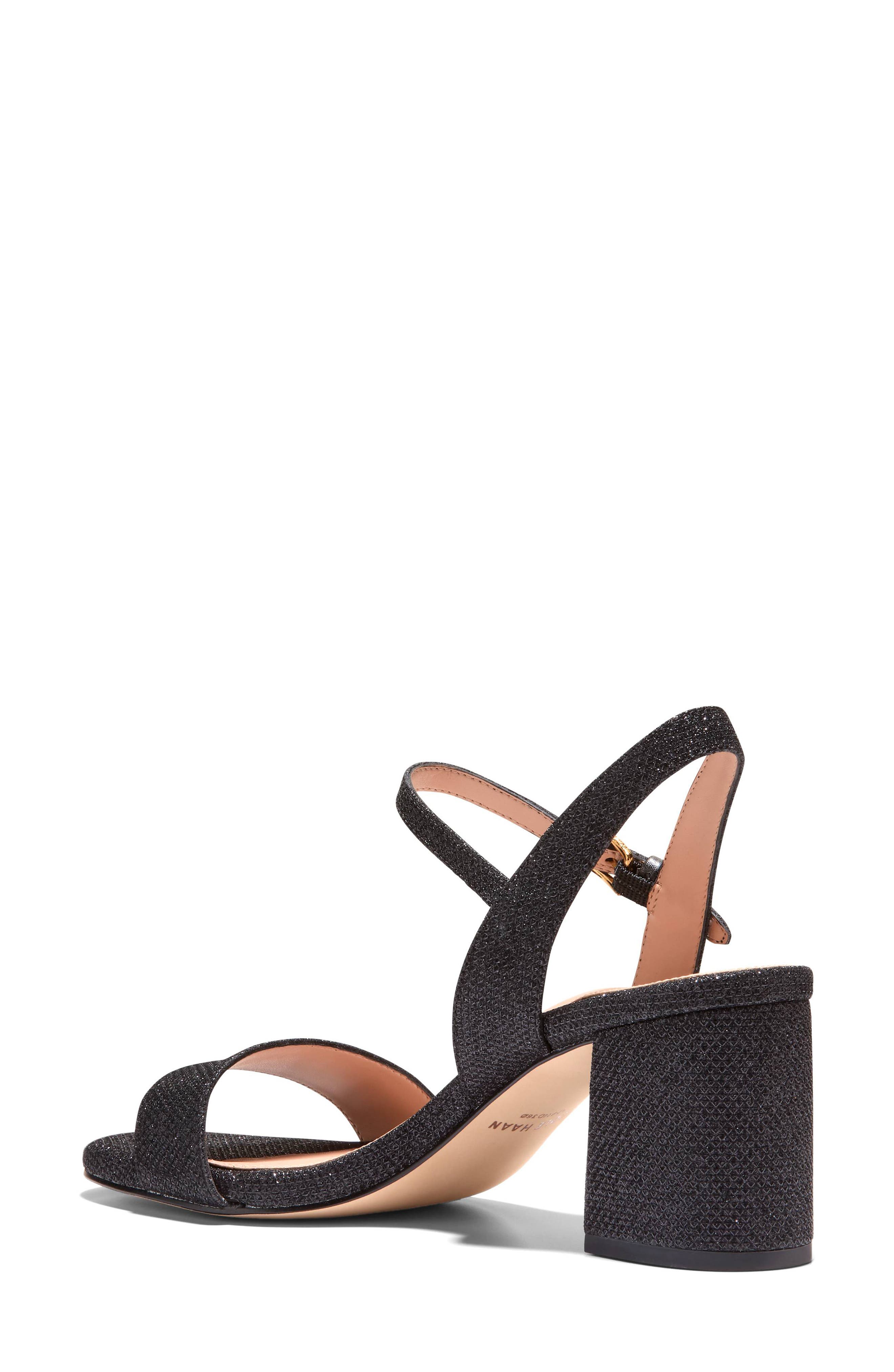 Cole Haan Josie Block Heel Sandal, Alternate, color, Black Glitter Mesh