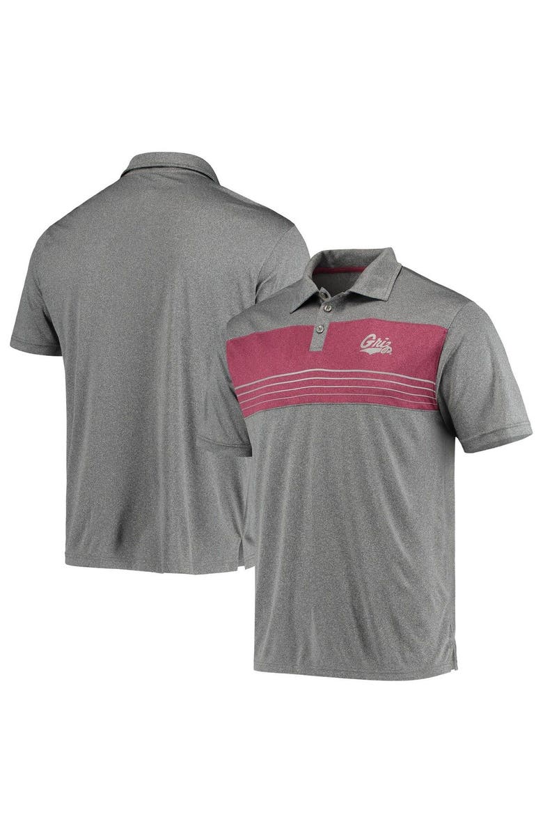 COLOSSEUM Men's Colosseum Heathered Charcoal Montana Grizzlies Smithers Polo, Main, color, 