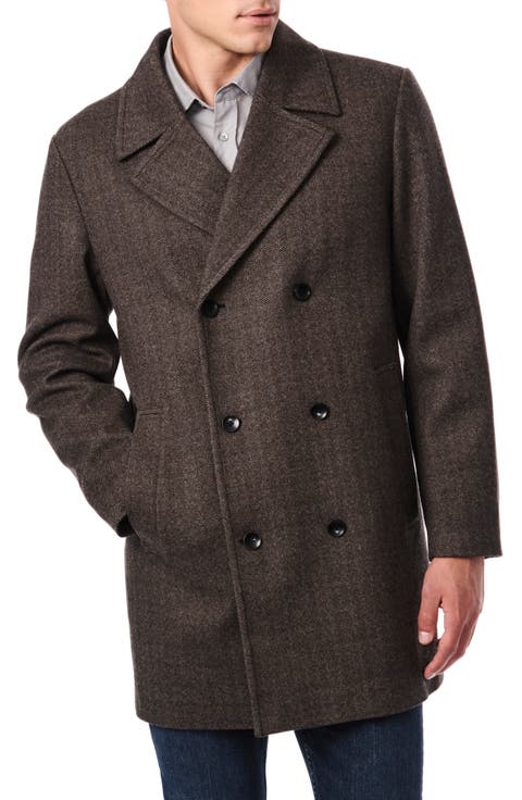 Herringbone Double Breasted Overcoat