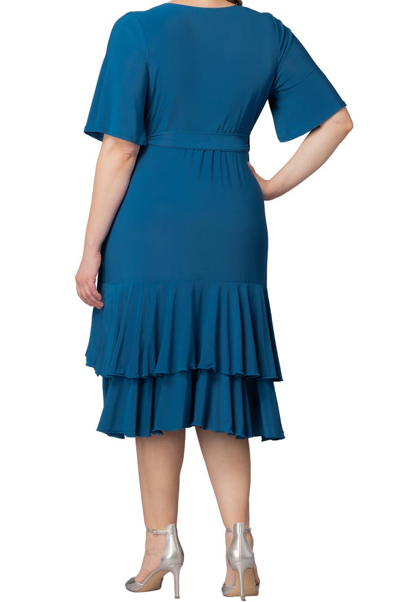 Miranda Wrap Dress, Alternate, color, AEGEAN BLUE