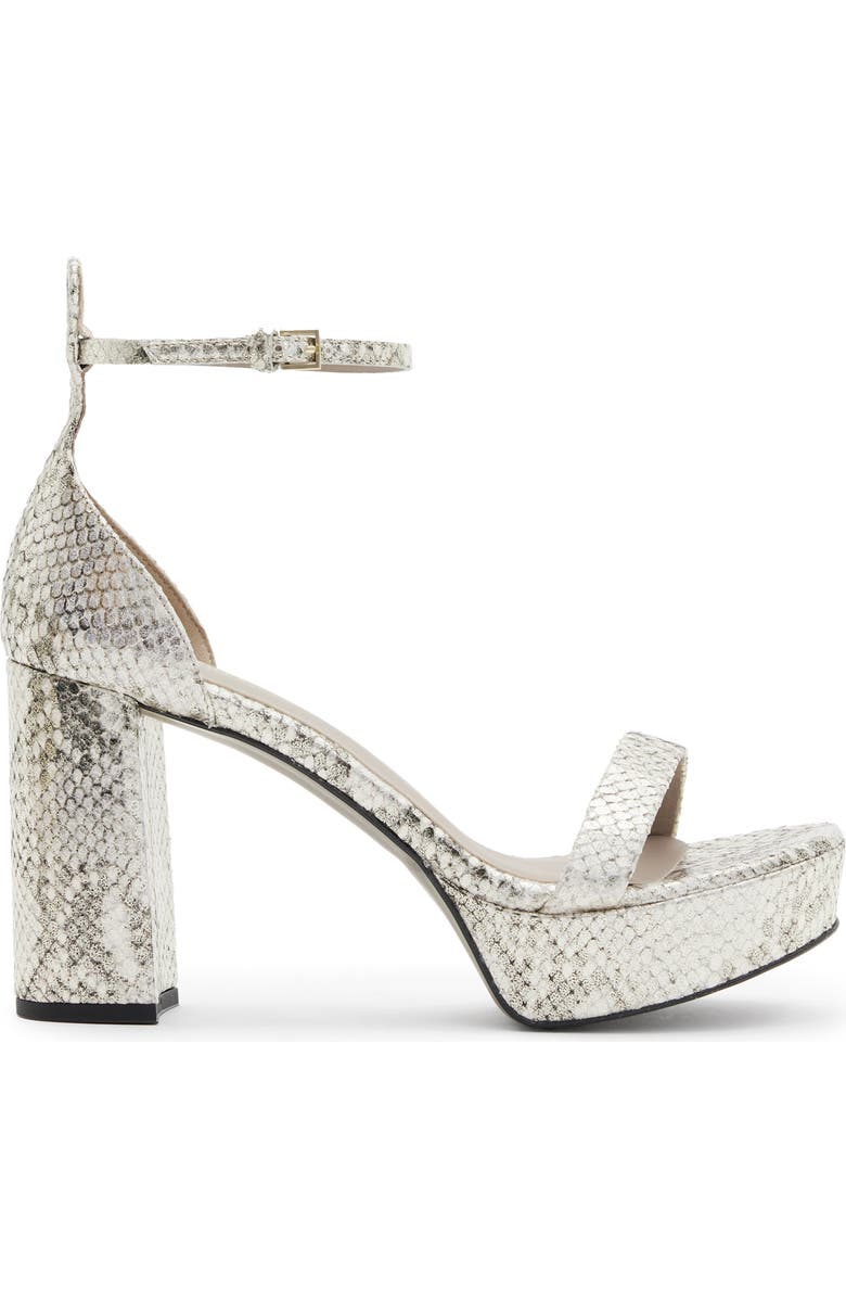 AllSaints Ziggy Snakeskin Embossed Platform Sandal, Alternate, color, Metallic Gold