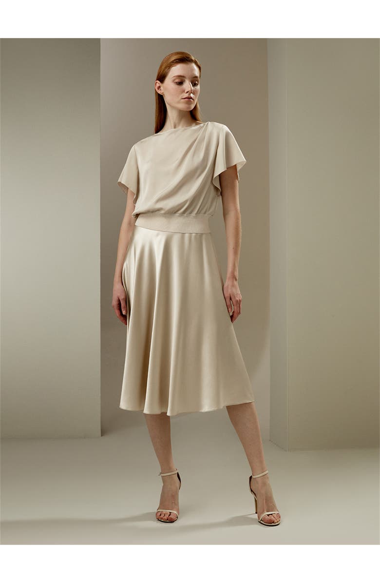 Lilysilk Short Rippled Batwing Sleeves Silk Shirt, Alternate, color, Cream