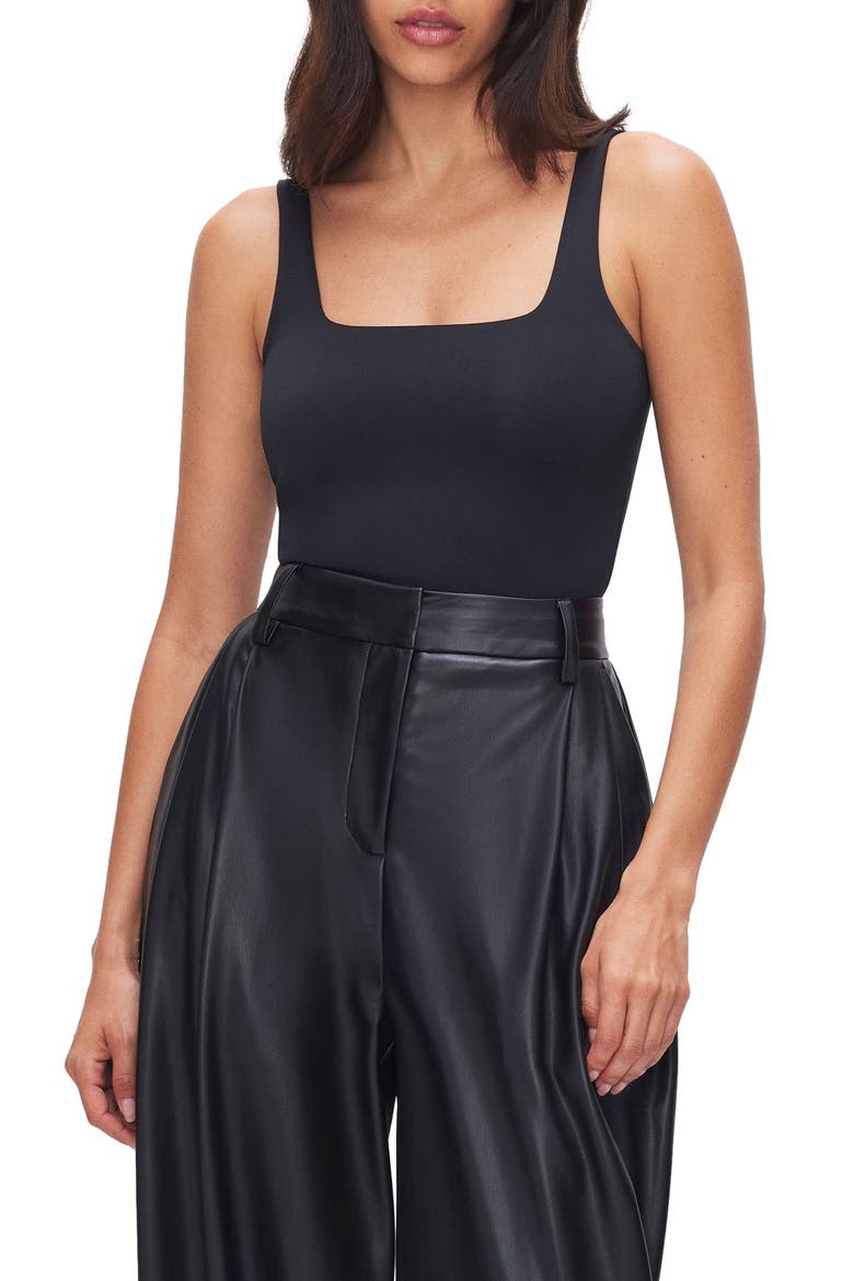 Sculpting Modern Tank Bodysuit, Main, color, BLACK001