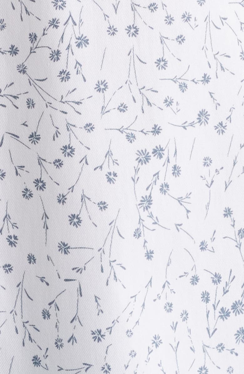 Nordstrom Ditsy Floral Long Sleeve Stretch Cotton Blend Button-Up Shirt, Alternate, color, White Spring Ditsy