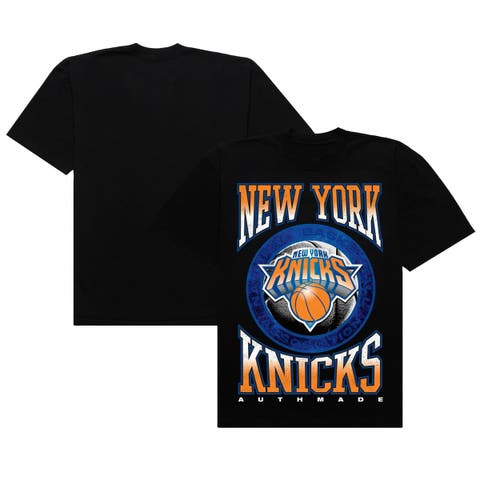 Men's Authmade Black New York Knicks Vintage Metal Premium Heavyweight T-Shirt