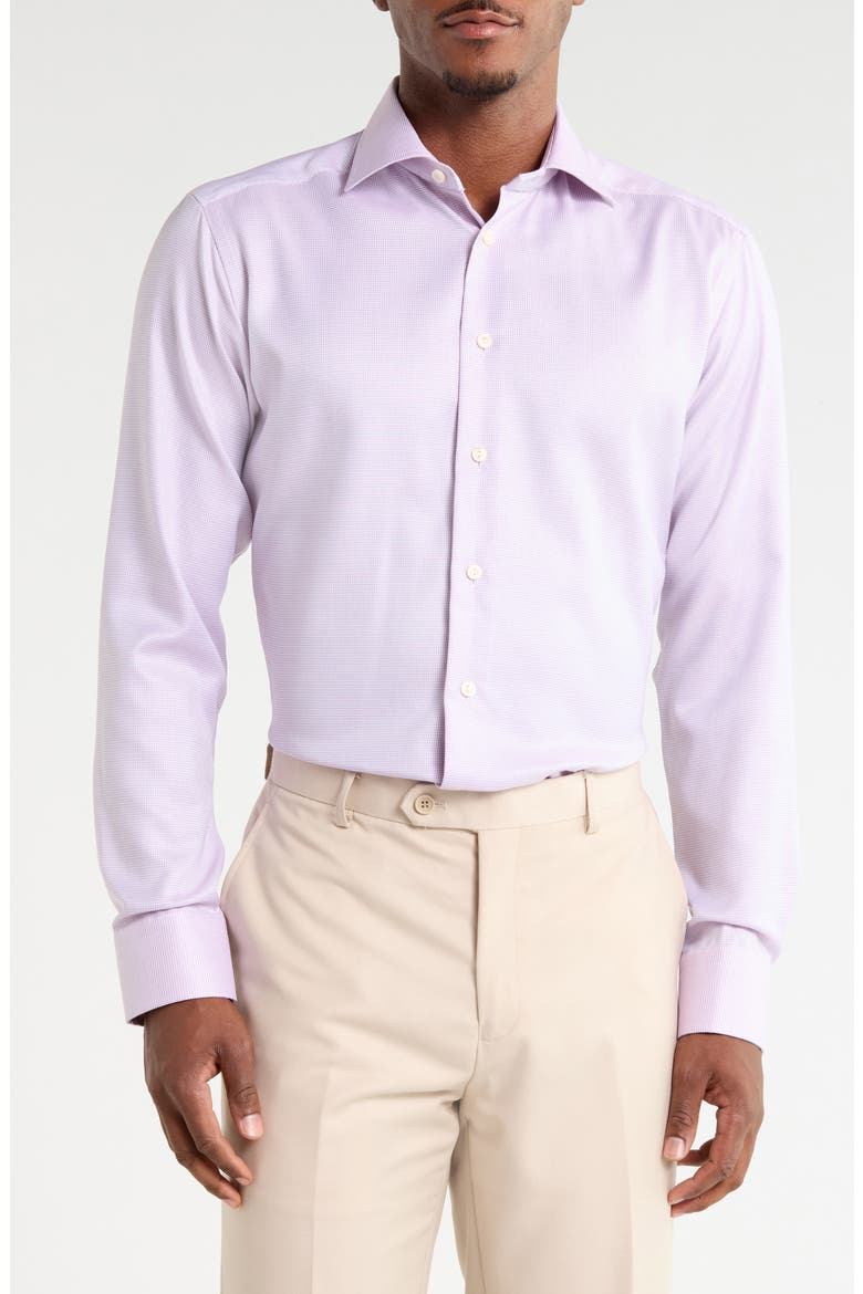 Slim Fit Semi-Solid Twill Shirt, Main, color, MEDIUM PINK